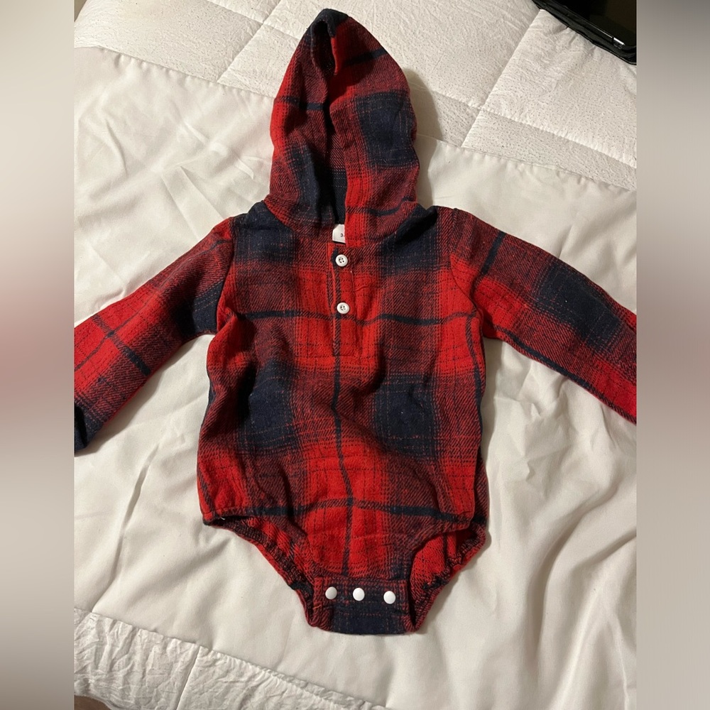 Newborn Infant Baby Boys Romper Bodysuit‎ Plaid Shirt Clothes Outfit 3/6 Mth
